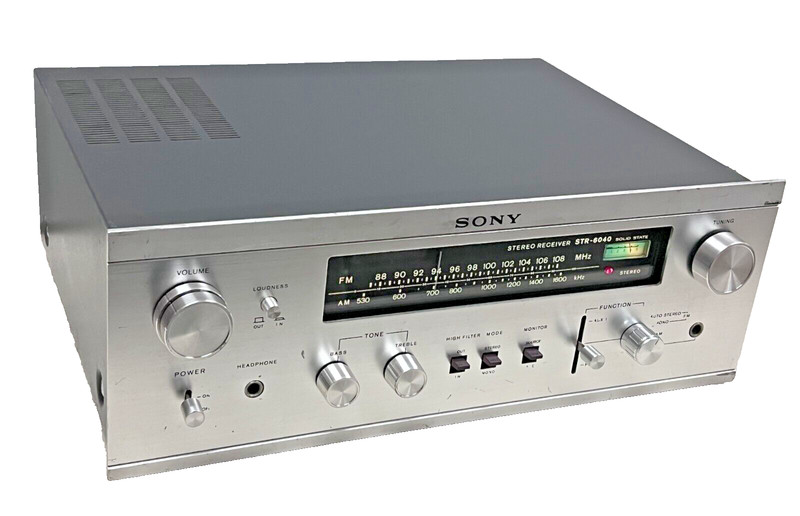 Vintage SONY STR-6040, 22W AM/FM Stereo Receiver, 1969, Serviced.
