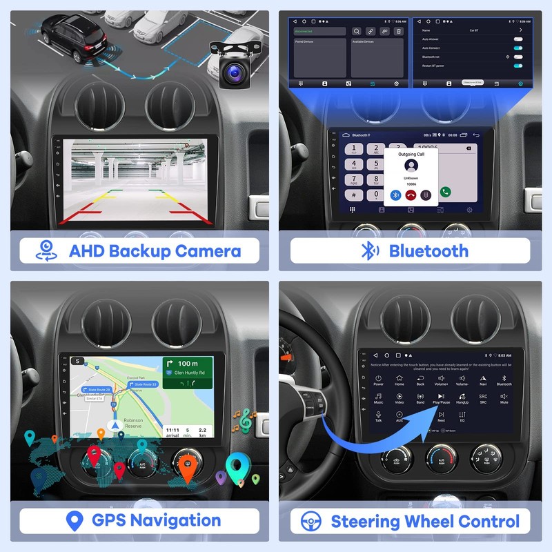 Ekat 2G32G Car Radio For Jeep Compass Patriot 2010-2016 10.1 Inch Android 11 gallery