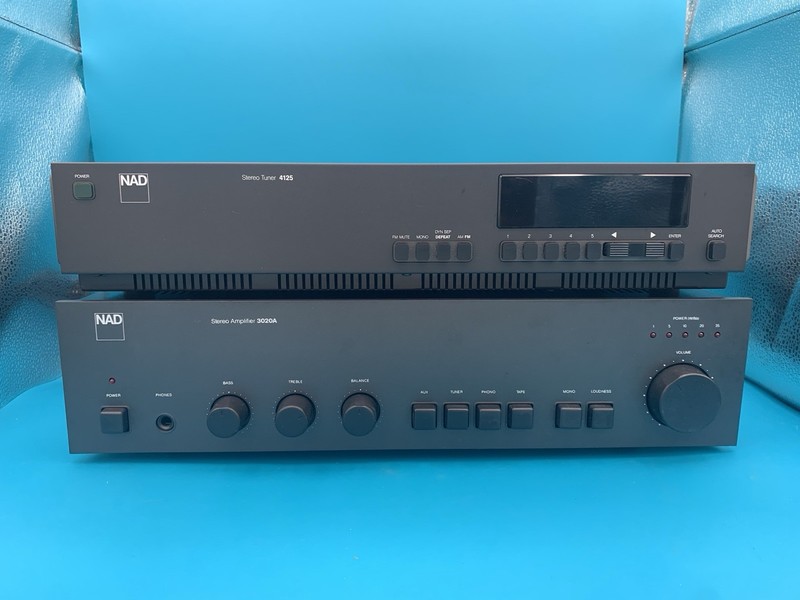 NAD 3020A Stereo Amplifier & 4125 Stereo Tuner Combo 80s Vintage Stereo Hi-Fi gallery
