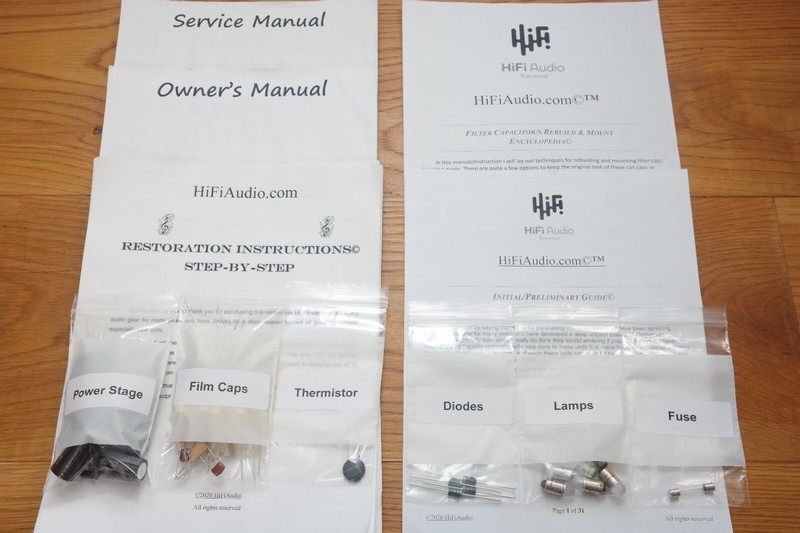 Sherwood S8000 restoration recap repair service rebuild kit fix capacitor