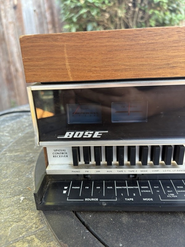 Bose Vintage Stereo Receiver Wood Panel Black Silver For Parts 108787 gallery