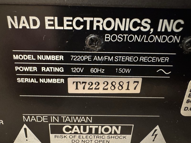 NAD 7220PE Power Envelope AM/FM Stereo Receiver UNTESTED estate sale- Powers On gallery