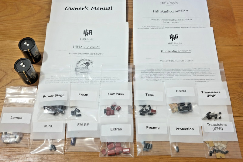 Sherwood S-7900A restoration recap repair service rebuild capacitor kit gallery