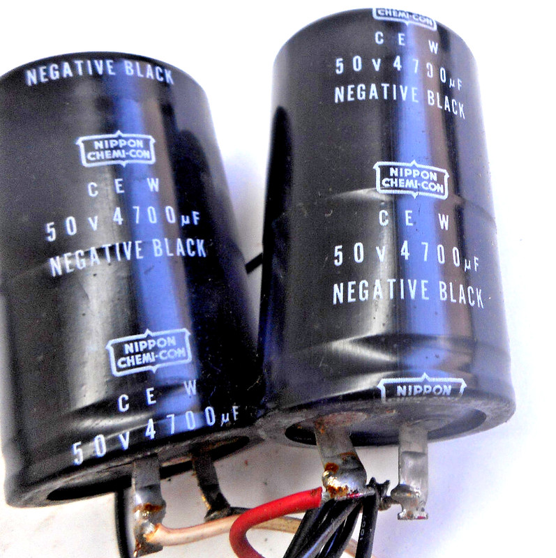 YAMAHA CR-600 STEREO RECEIVER - NIPPON CHEMI-CON SET OF 2 CAPACITORS 50V 4700uF gallery