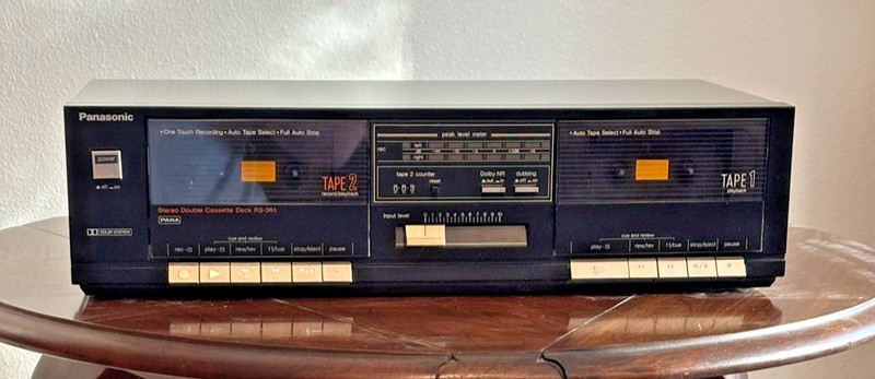 Vintage Panasonic Double Cassette Deck RS-361 (As Is) For Parts or Repair