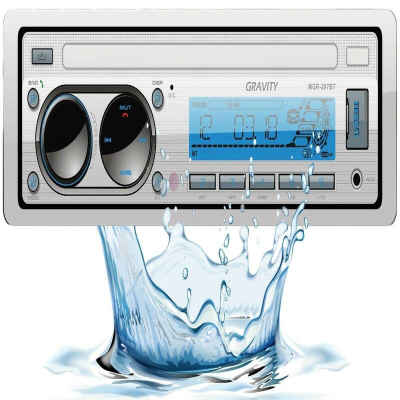 Gravity Mgr-207Bt 200W A2Dp True Marine Stereo Am Fm Radio Media Player