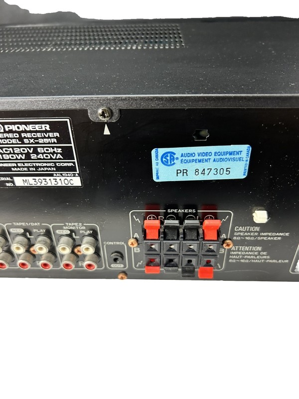 Pioneer Stero Am/Fm Receiver Model SX251R gallery