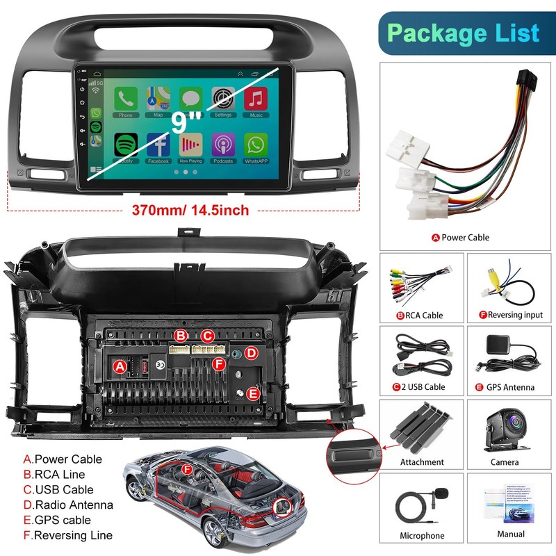 Wowivid 4G64Gb Car Radio For Toyota Camry 2000-2006 Not Fit Jbl Wireless gallery