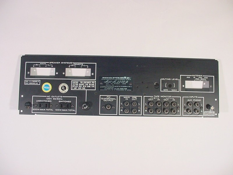 MARANTZ 2250B RECEIVER INCOMPLETE I/O BACK PANEL for PARTS REPAIR PROJECTS