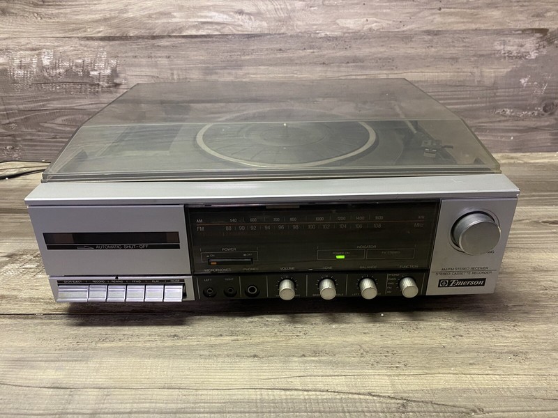 Emerson M2405 AM/FM Stereo Receiver/Record/Cassette Player – TESTED/POWERS ON