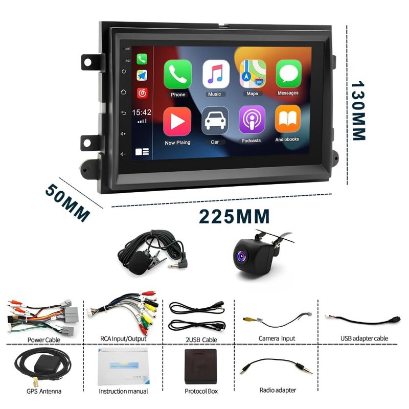 Phezen 7 Inch Touchscreen Car Stereo Fit For Ford F150 2004-2008 F250 2006-2014 gallery