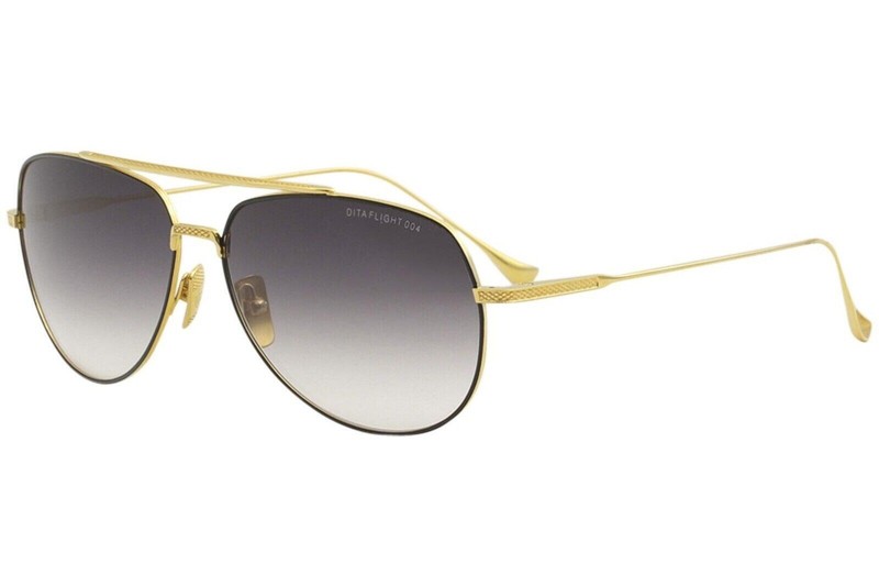 Authentic Dita FLIGHT 004 7804 B 12K 61 Gold Aviator Sunglasses Gold Mirrored
