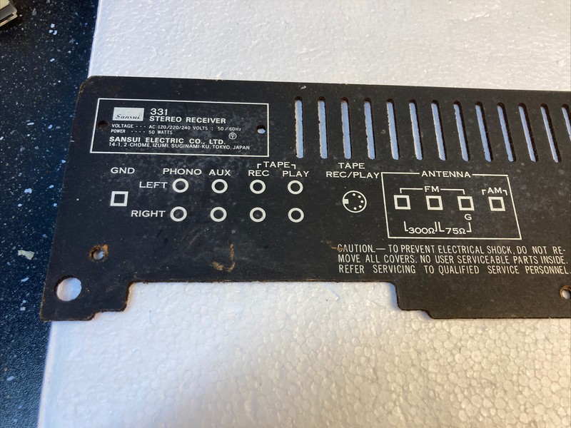 Sansui Stereo Receiver 331 back cover gallery