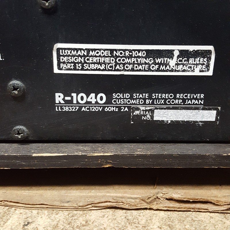Luxman R-1040 Solid State AM/FM Stereo Receiver *See Wood Finish* PwrsOn - USED gallery
