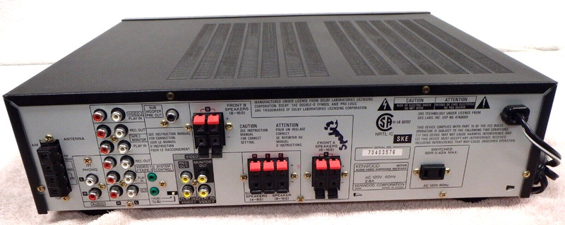 1997 KENWOOD 107VR Audio/Video AM/FM Receiver/Tuner/Amplifier Manual & Remote gallery