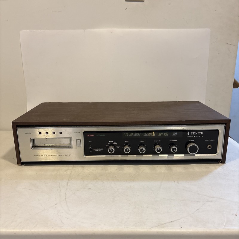 Zenith F680W Stereo 8 Eight Track Player Digilite Receiver - RADIO WORKS - READ! gallery