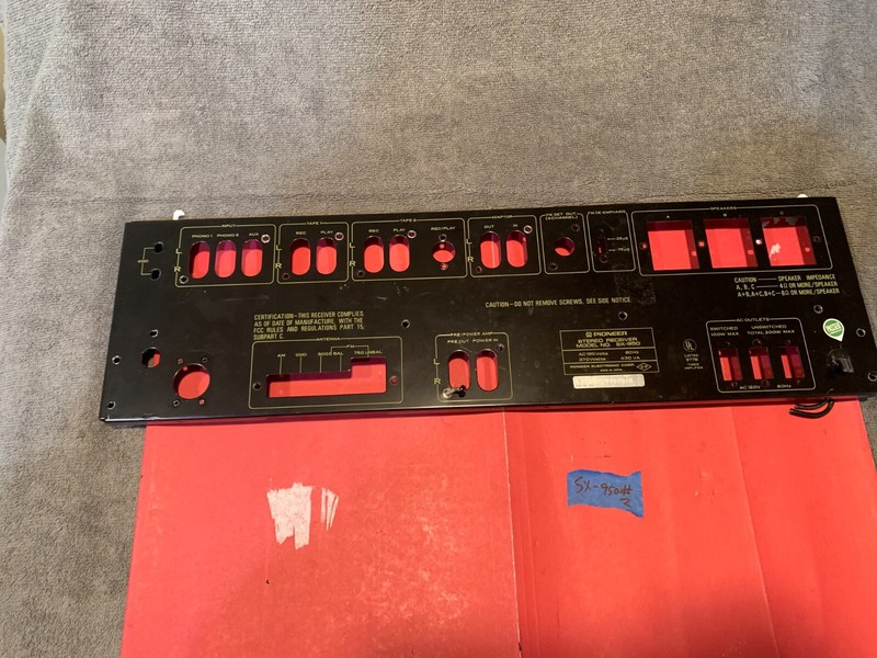 Pioneer SX-950 Stereo Receiver Parting Out - Rear Panel w/ Bent Screw