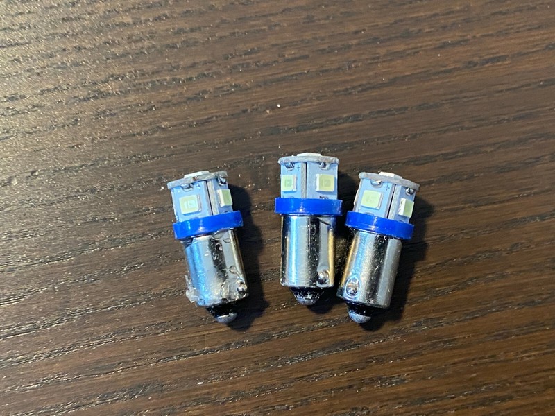 3 New Royal Blue Bayonet LED Lamp Light Bulbs 6v 6.3v 8v replace #47 #44 #1847