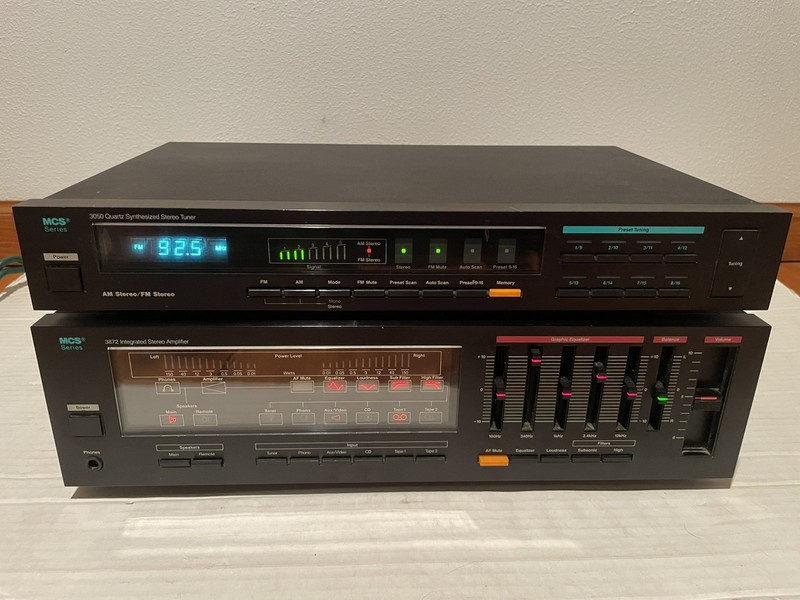 MCS Series Modular Component Systems Stereo Amplifier 683-3872 & Tuner 683-3050