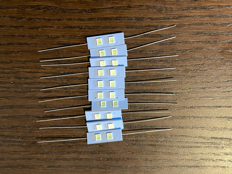 10 New Cool Blue Axial LED Wired 14V Lamps Vu Meter Light Bulbs 13.8v (Qty)