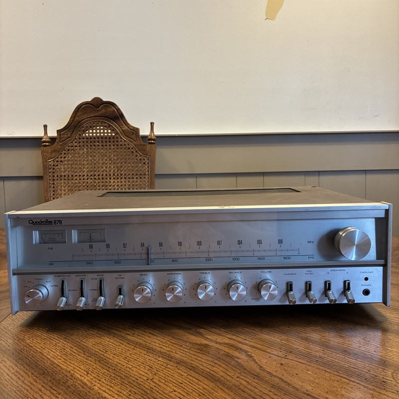 Quadraflex 878 Stereo Receiver Walnut Grain Vinyl Veneer Tested Works Read