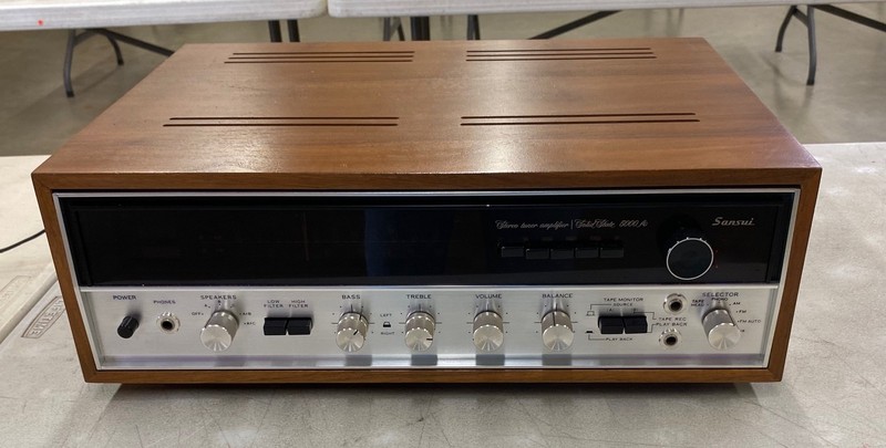 Vintage Sansui AM/FM Stereo Tuner Amplifier 5000A Wood Untested No Return