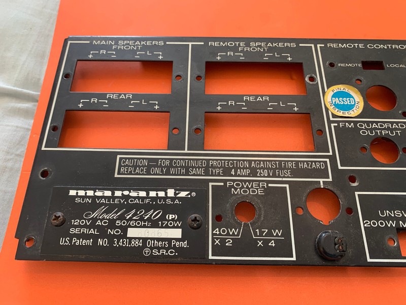 Marantz 4240 Quad Receiver Parting Out Rear Panel