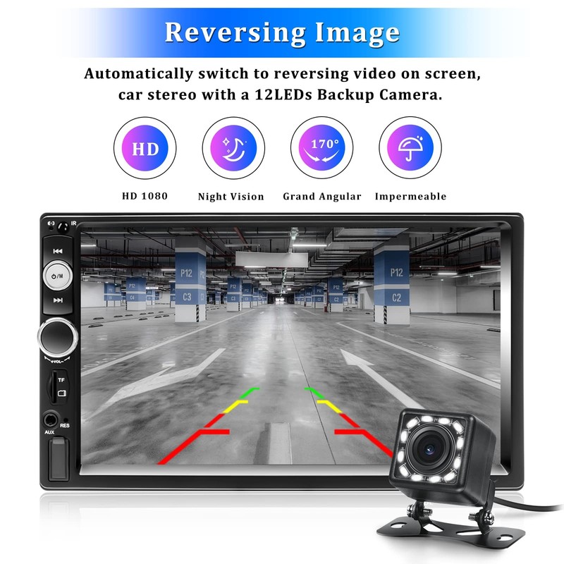 Unitopsci Car Stereo Double Din 7 Inch Hd Touch Screen Car Radio Bluetooth gallery