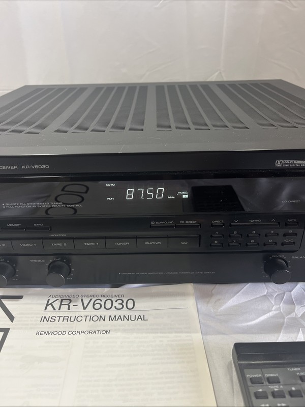 Vintage Kenwood KR-V6030 Stereo Receiver Tested Excellent W/ Remote & Manual gallery