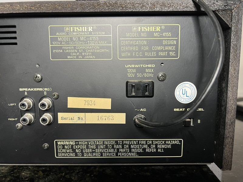 Vintage Fisher MC-4155 Audio Component System, Works! gallery