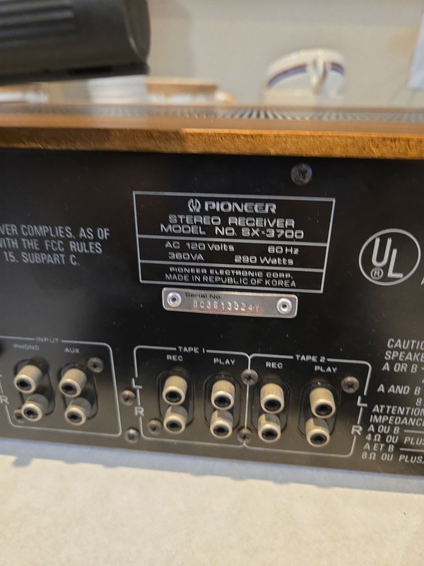 Pioneer SX-3700 Stereo AM/FM Vintage Receiver gallery