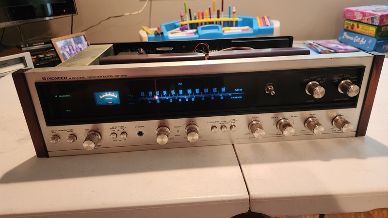 PIONEER QX-646 Vintage Wood Quad 4 Channel but Receiver missing some parts