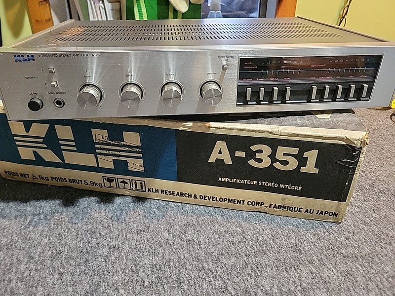 Vintage KLH Model A-351 COMPACT Stereo Receiver W Original Box Manual Tested