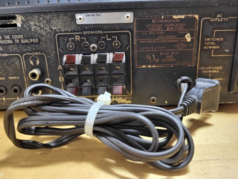Vintage PIONEER Stereo Amplifier SA-730 - Receiver - Lights Up - Untested gallery