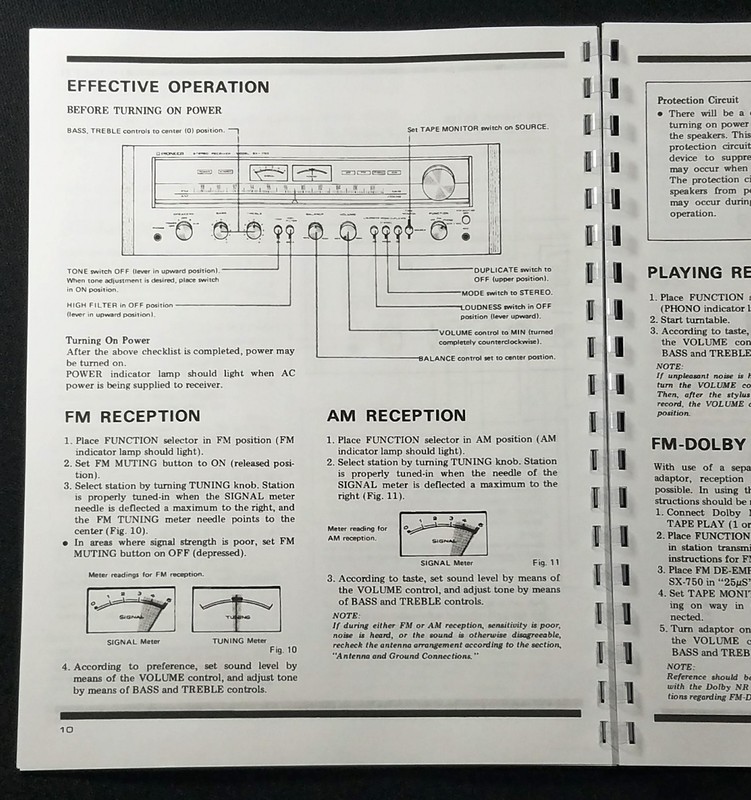 Pioneer SX-750 Stereo Receiver Owners Manual gallery