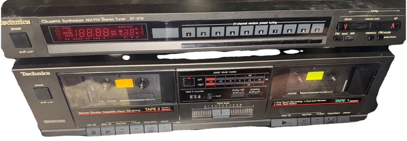 vintage Technics Receiver ST-S78 & Double Cassette Deck RS-B17W Read Description