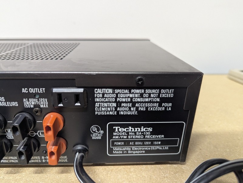 Vintage Technics SA-130 AM/FM Radio Stereo Receiver Black - For Parts gallery