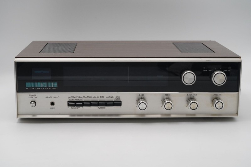 Vintage KLH Model Seventy-Two AM/FM Solid‑State Stereo Receiver Wood Cabinet