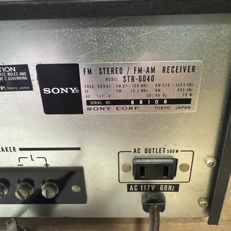 Sony STR-6040 Vintage Stereo Receiver Silver Face AM/FM – Tested Working gallery