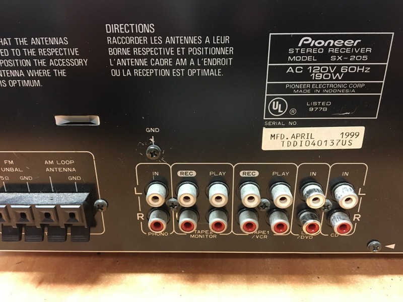 Pioneer SX-205 Stereo Receiver - Tested and Working - No Remote gallery