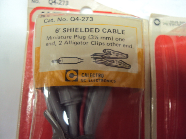 6' Molded Subminiature Mono to Clip Leads. 2 Piece Lot. NOS. In Original Package gallery