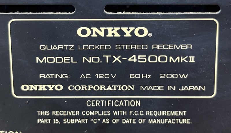 Vintage Onkyo TX-4500 MKII MK2 Stereo Receiver 60 Watts PARTIALLY TESTED gallery