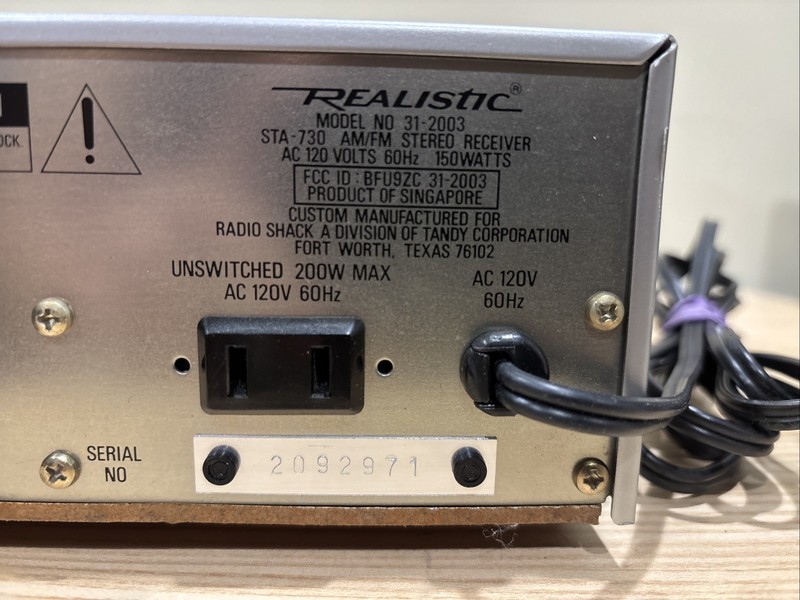 Realistic STA-730 AM/FM Stereo Receiver | Vintage 1980s | Silver Finish | gallery