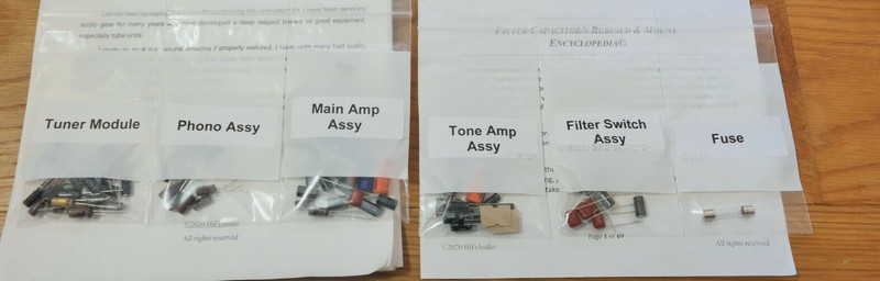 Marantz 1550 receiver rebuild restoration service capacitor kit repair .