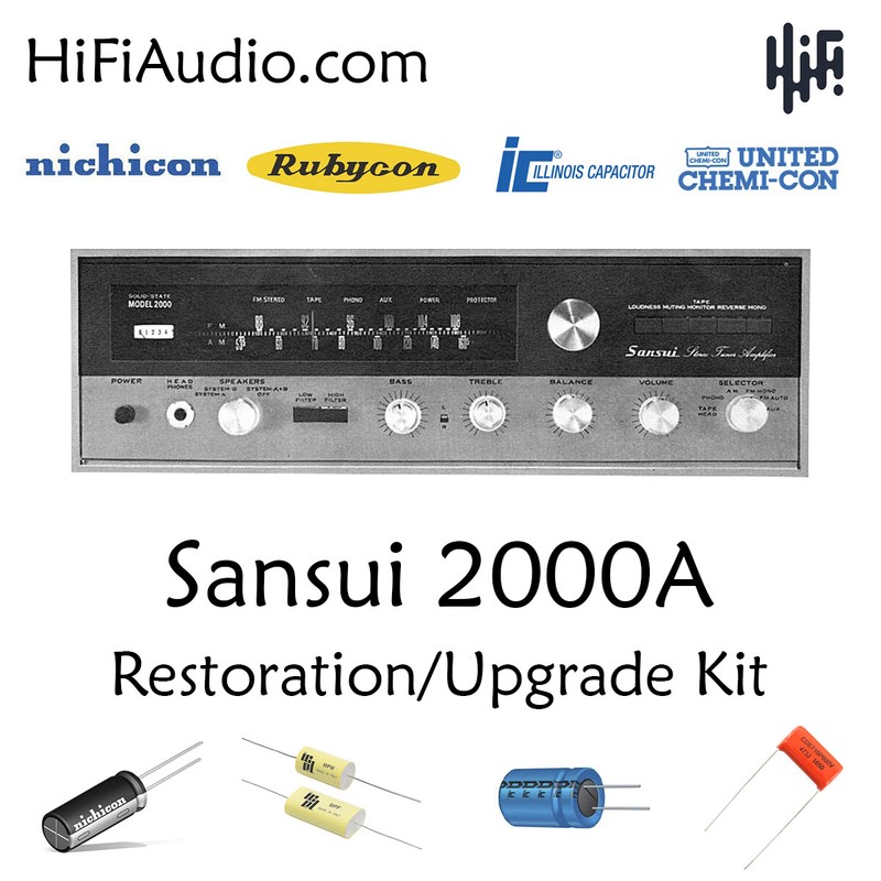 Sansui 2000a receiver rebuild restoration capacitor kit repair instructions fix