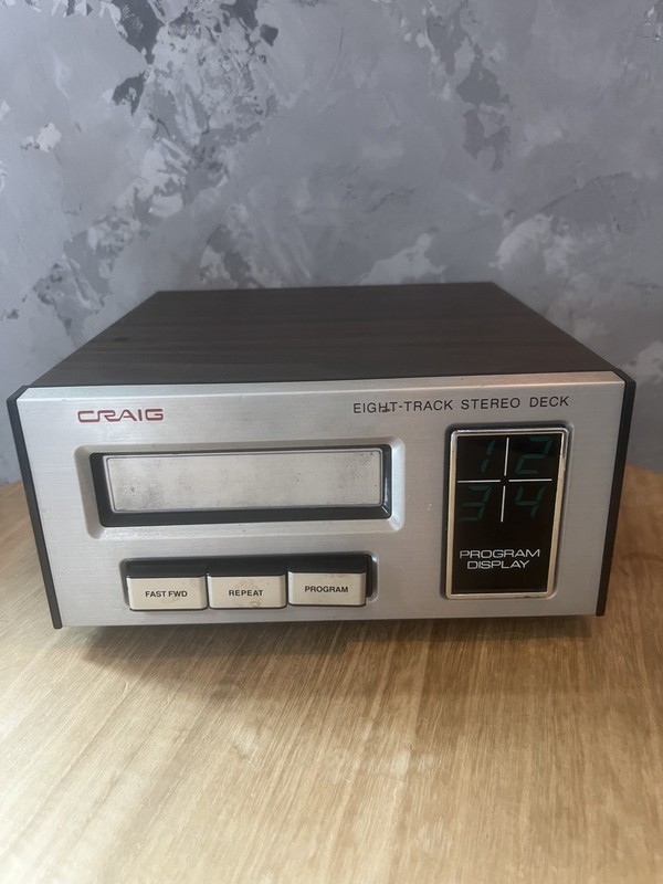 Vtg Craig 8 Track Stereo Player Deck H-240 Silver Black Brown - Untested