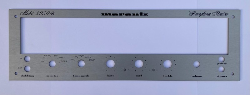 New! Marantz 2250B Receiver Front Panel Faceplate (Face Plate) SILVER ANODIZED