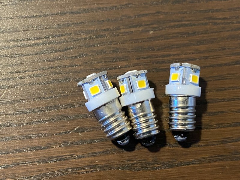 3 New Warm White Screw Base LED Lamp Light Bulbs 6v 6.3v 8v replace #40 #46 E10