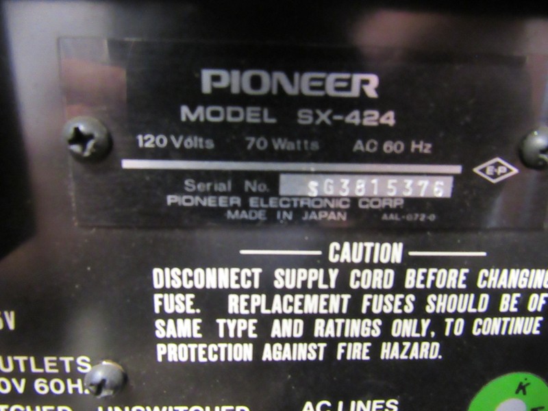 Vintage Pioneer SX-424 Stereo Receiver SOLD AS-IS FOR PARTS OR RESTORATION gallery