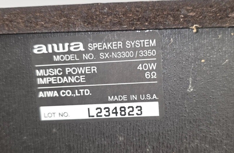 VTG PAIR OF AIWA SX-N3300/3350 40W 6 Ohm gallery